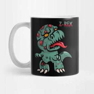 Zombie T Rex Z Rex Halloween Dinosaur Mug